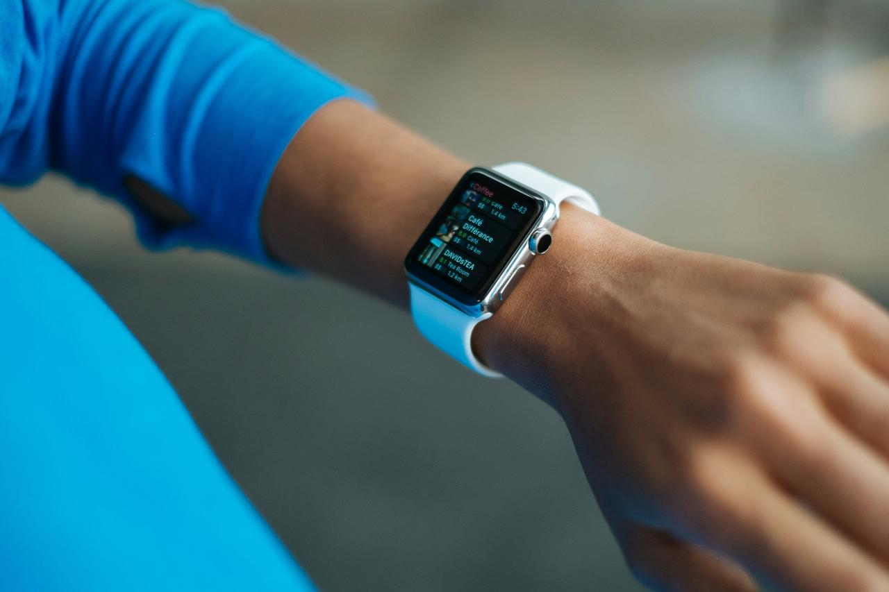 turned on smartwatch